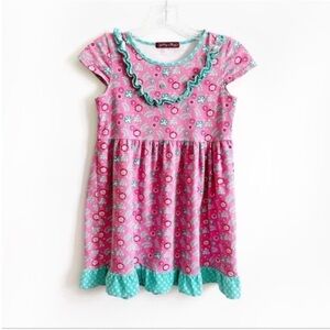 C-Jelly the Pug lap dress pink Mermaids Collection ruffles floral size 8